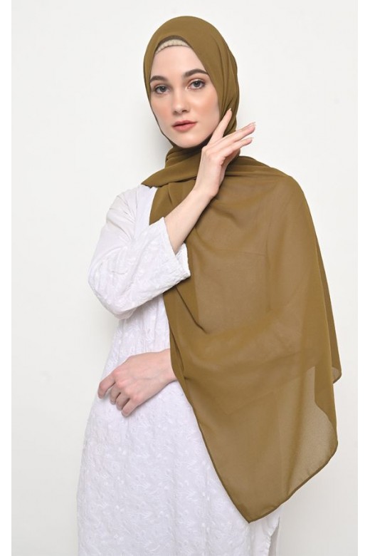 Pasmina Cerutti Baby Doll Jahit Tepi Olive